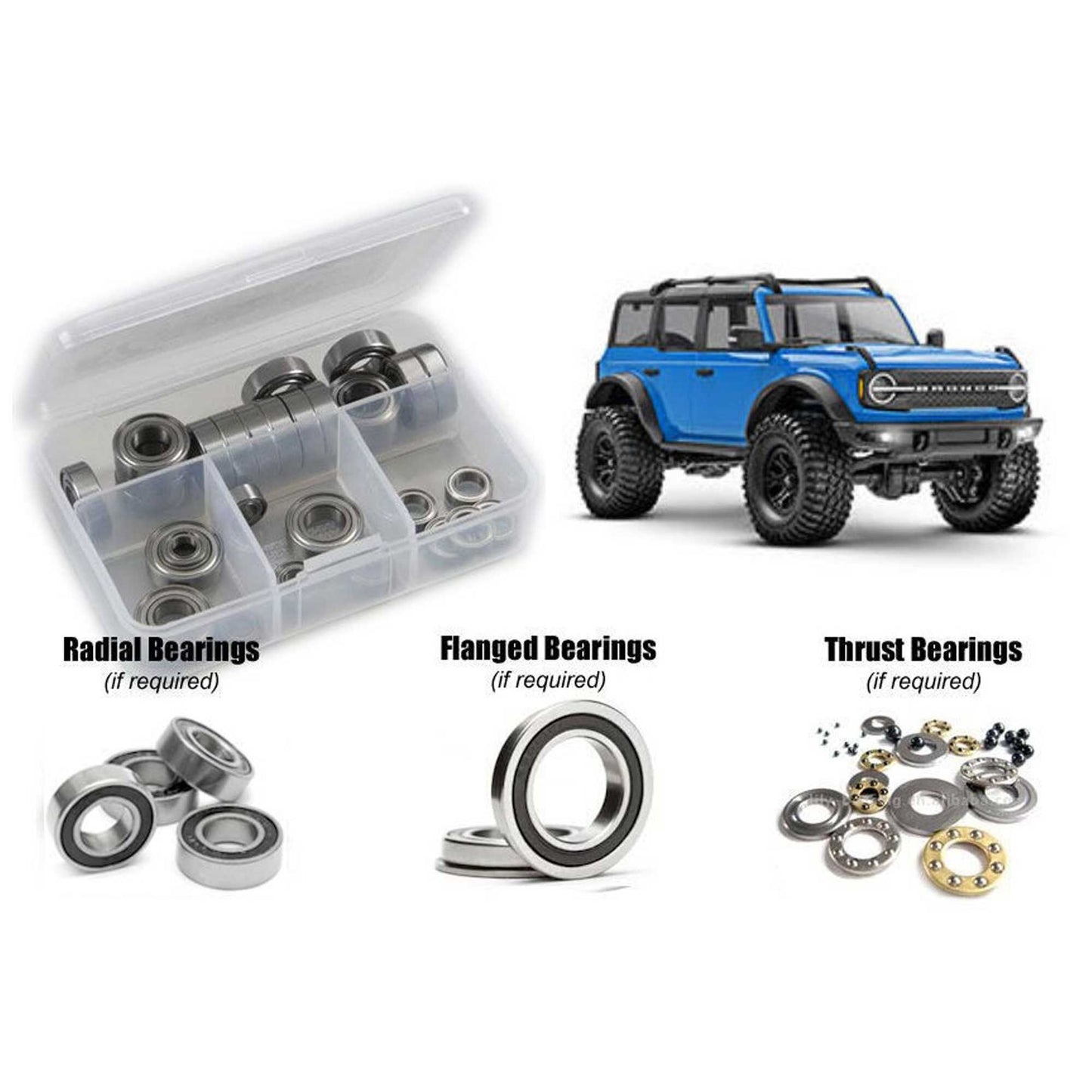 Rubber Shielded Bearing Kit for 1/18 Traxxas TRX-4M Bronco (RCZTRA106R)