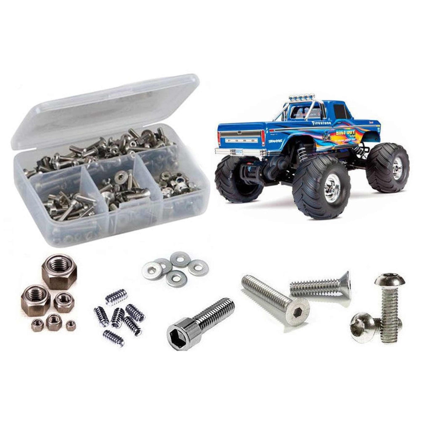 Stainless Steel Screw Kit for Traxxas Bigfoot No.1 USB-C (RCZTRA119)