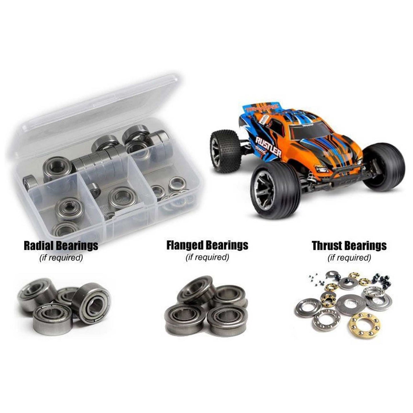 Metal Shielded Bearing Kit for 1/10 Traxxas Rustler XL5 (RCZTRA130B)
