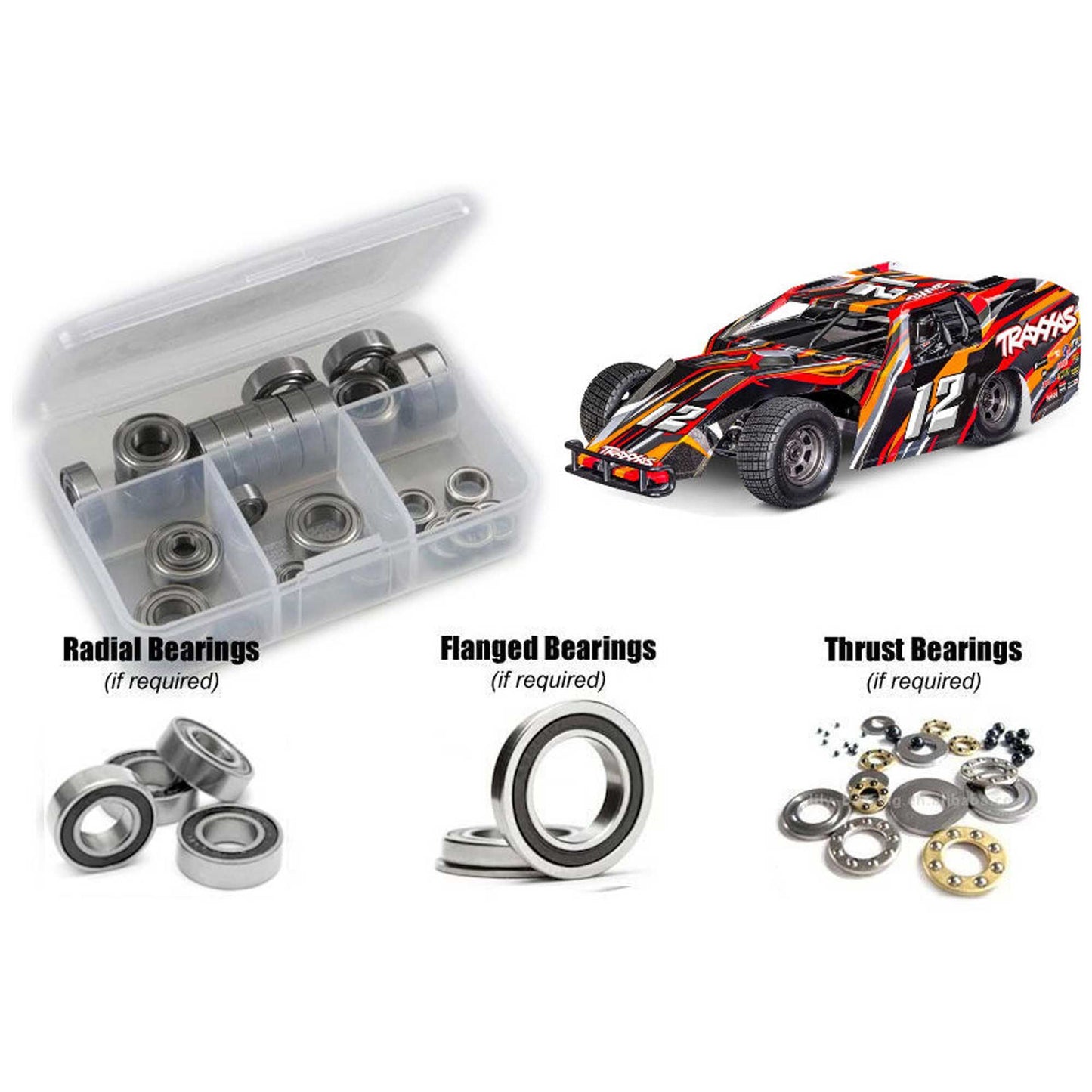 Rubber Shielded Bearing Kit for 1/10 Traxxas Modified Oval Slash (RCZTRA134R)