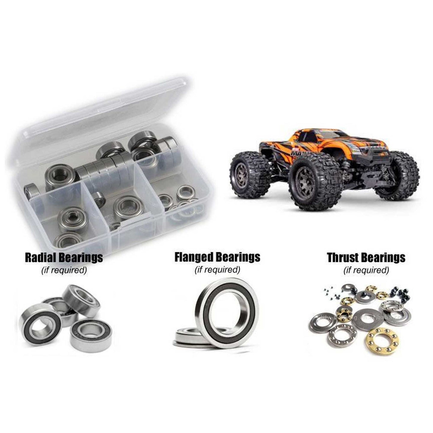 Traxxas Mini Maxx 2S 1/10th Rubber Shielded Bearing Kit (RCZTRA138R)