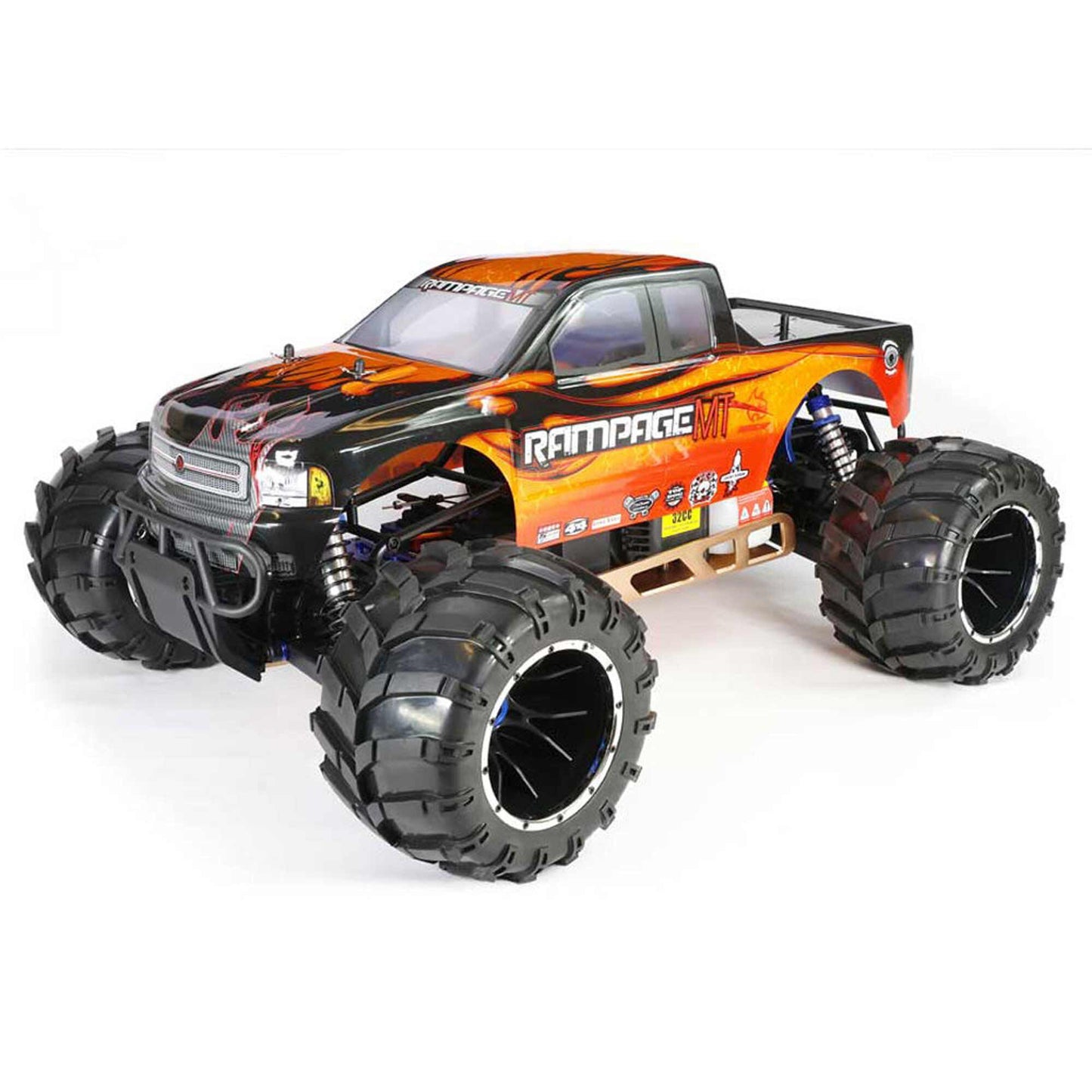 1/5 Rampage MT V3 4X4 Gas Monster Truck Ready to Run (Orange Flame) (RER06334)