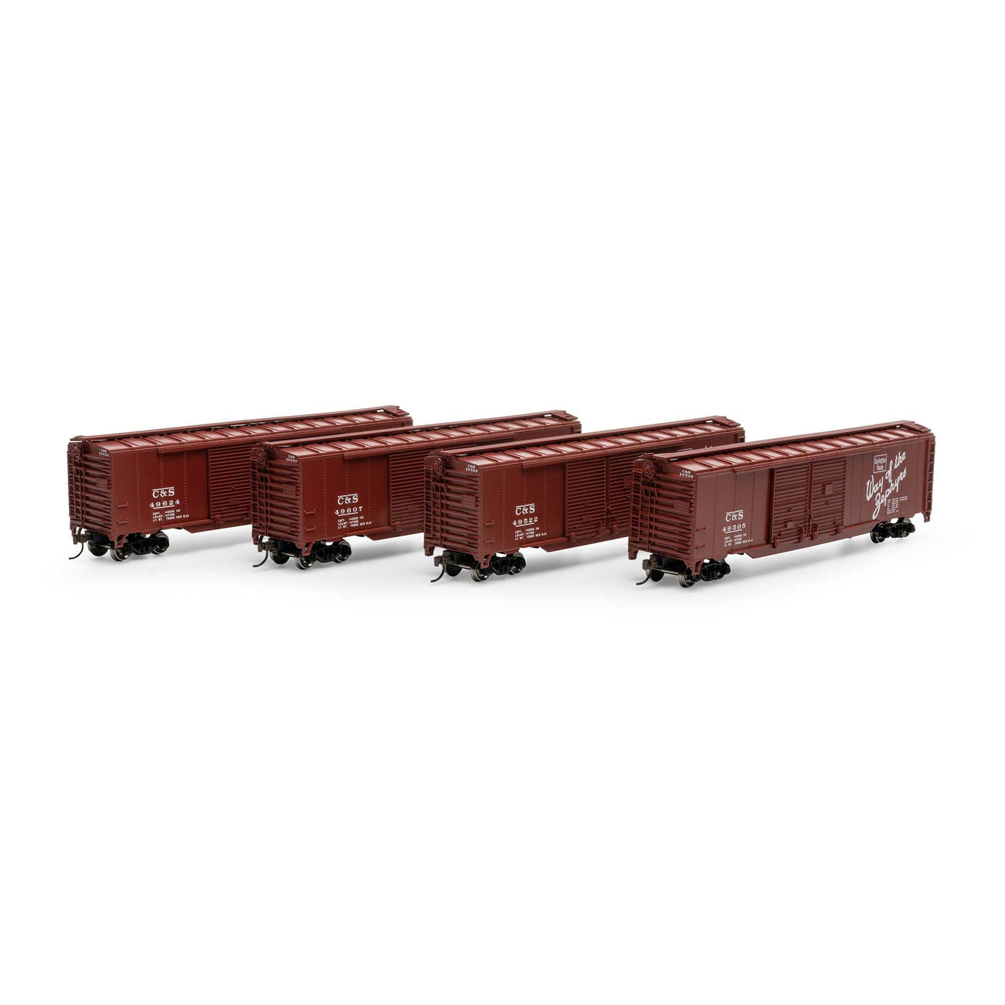 HO PS-1 Double Sliding Door Box Car CBQ Brown Model (RND-1017)
