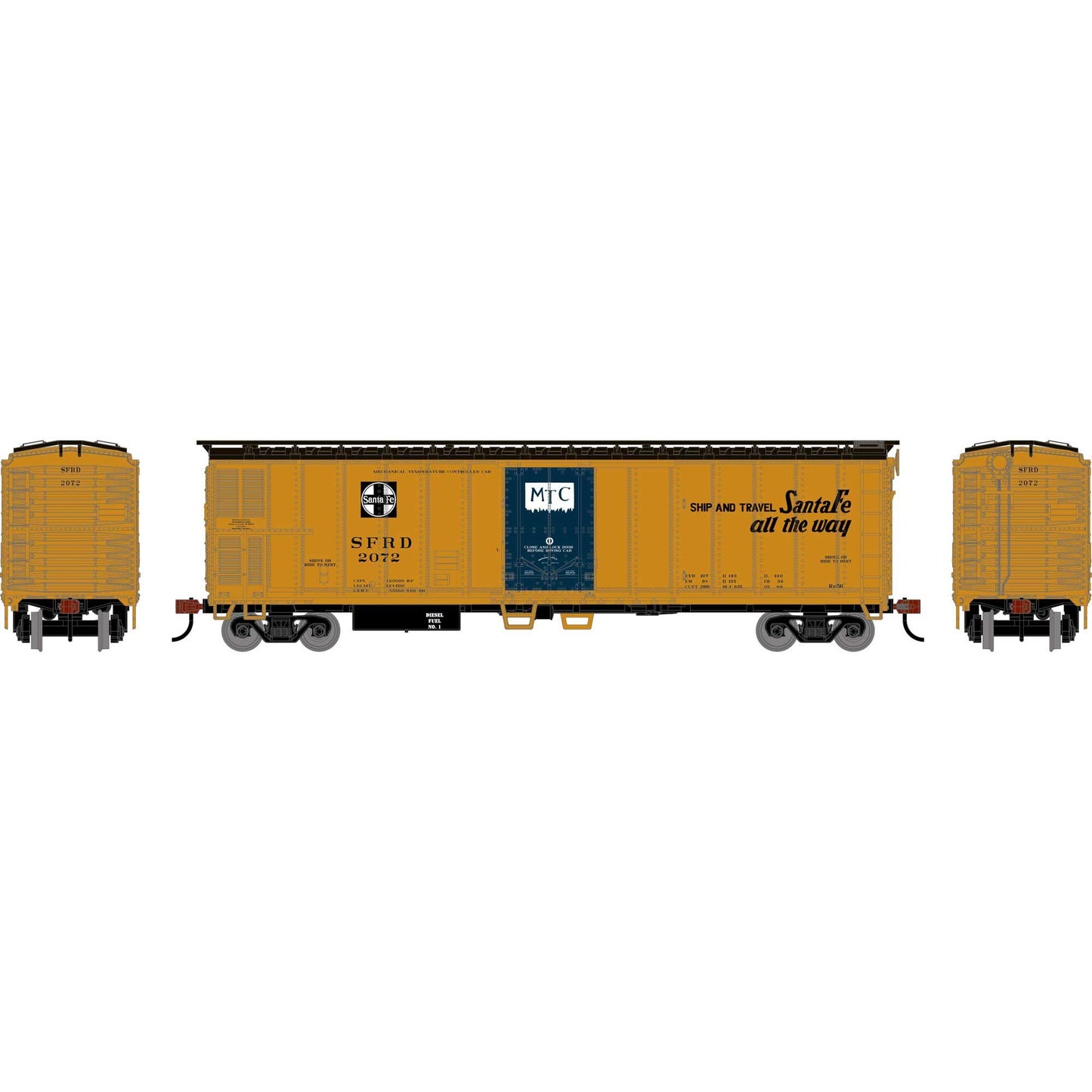 HO 50' Smooth Side Mechanical Reefer SFRD #2072 (RND-1445)