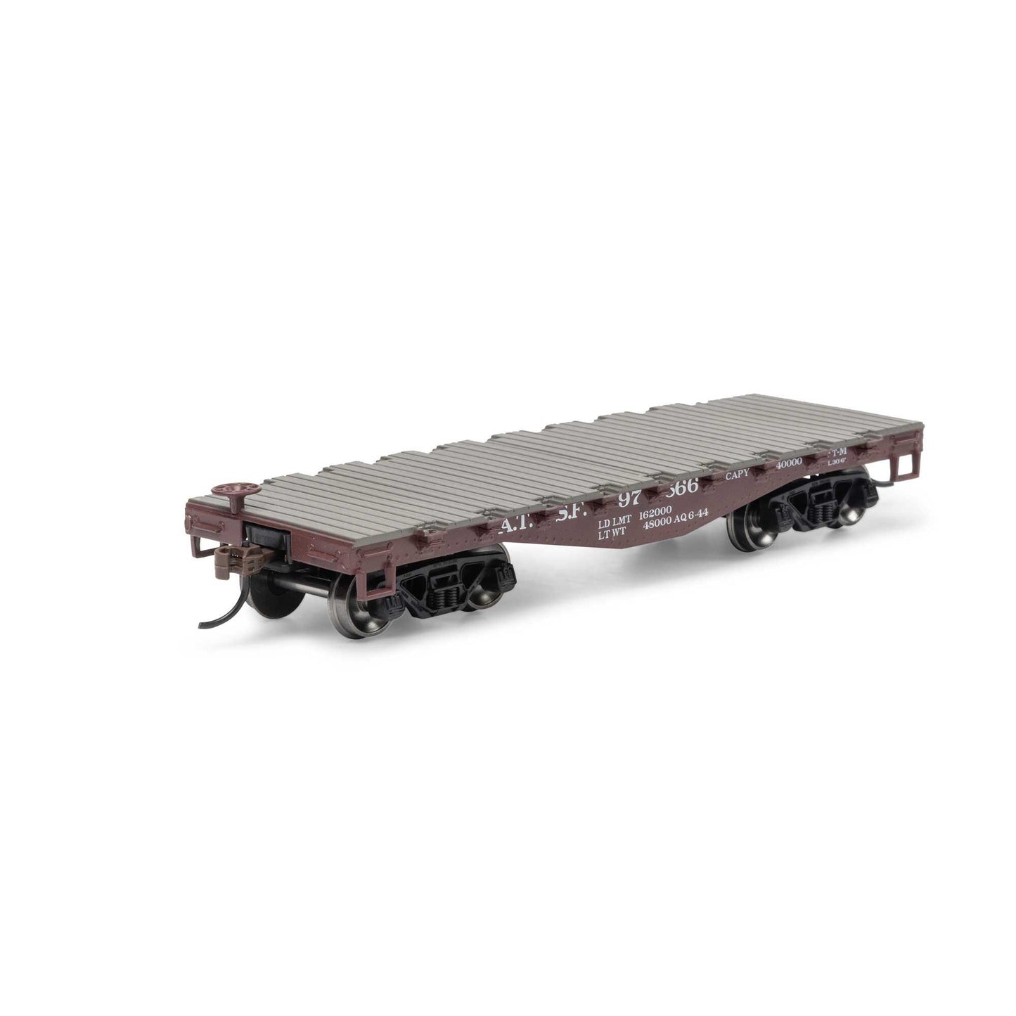 HO 30' Old Time Flat Car ATSF #97566 Plastic Model (RND-1455)