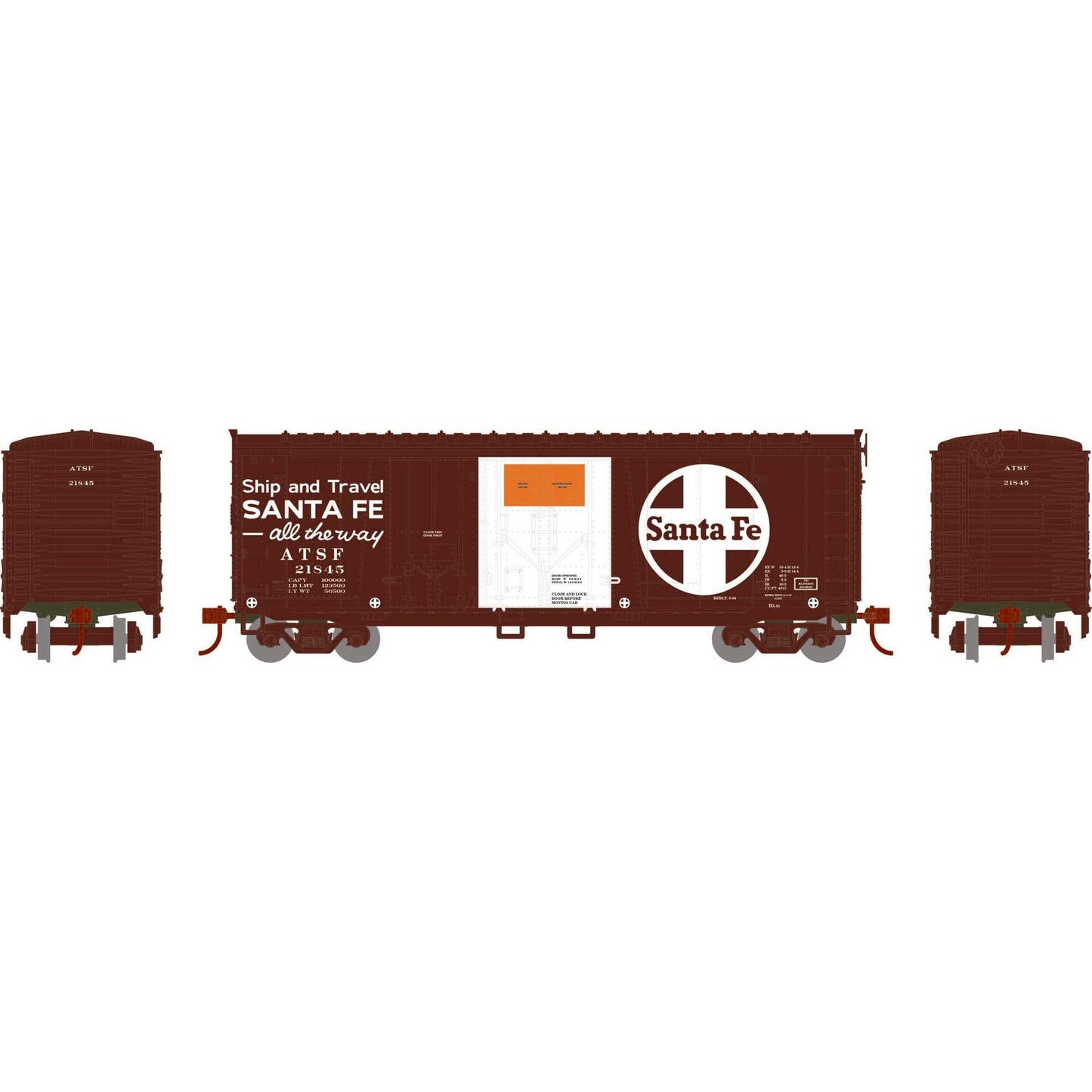 HO 40' Grain Loading Box Car ATSF #21845 (RND-1845)