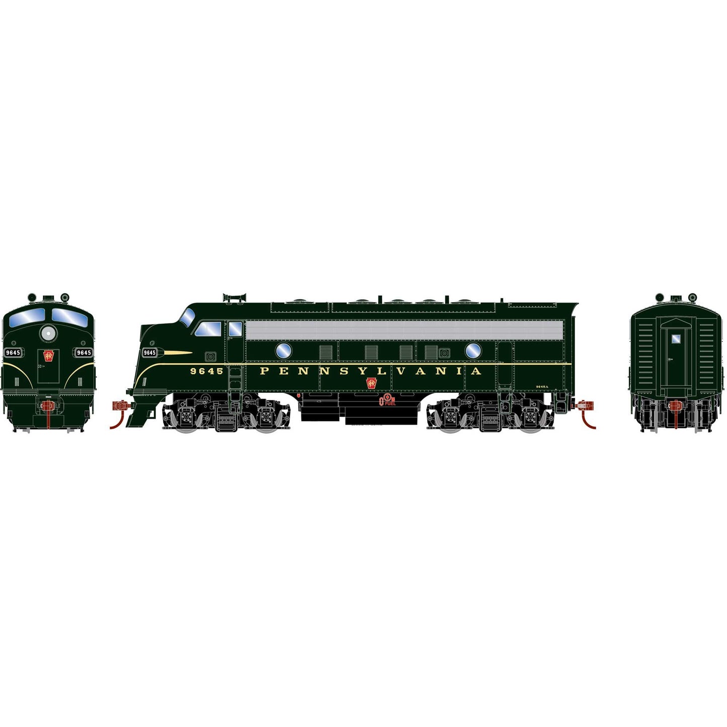 HO RND F7A Locomotive DCC-Ready PRR #9645 (RND-2238)