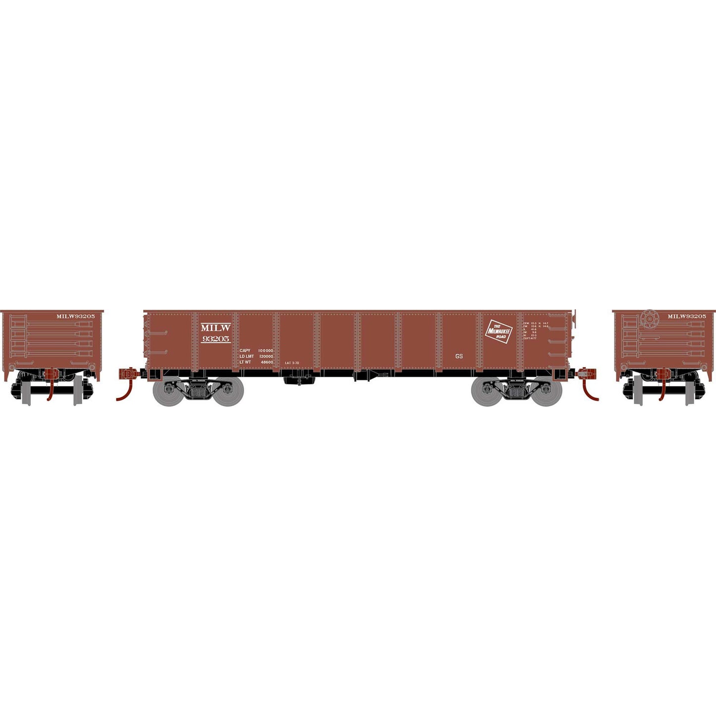 HO RND 40' Gondola MILW #93205 (RND-2829)