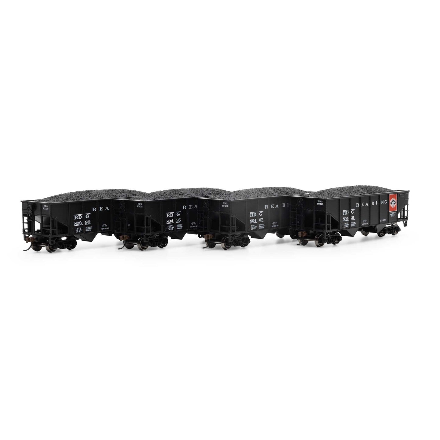 HO 34' 2-Bay Rib Side Hopper with Load, RDG #3 (RND50017)