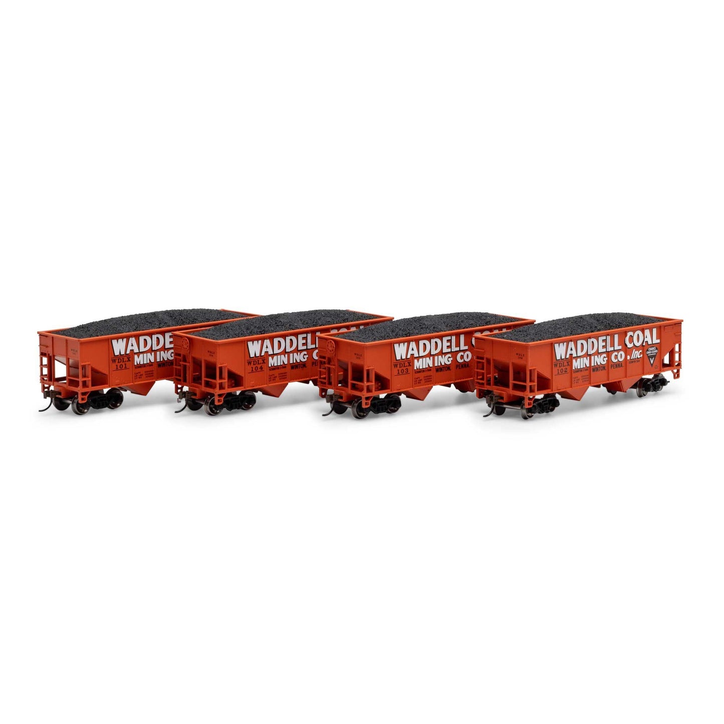HO 34' 2-Bay Rib Side Hopper with Load, WDLX #1 (4) (RND50020)