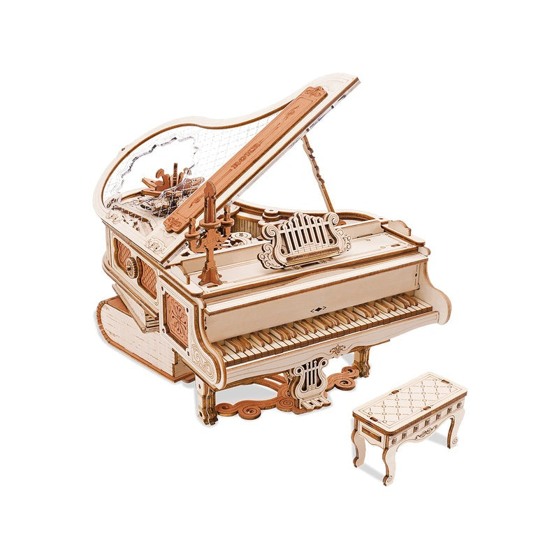 Magic Piano Mechanical Music Box Working Wooden Model Kit (ROEAMK81)