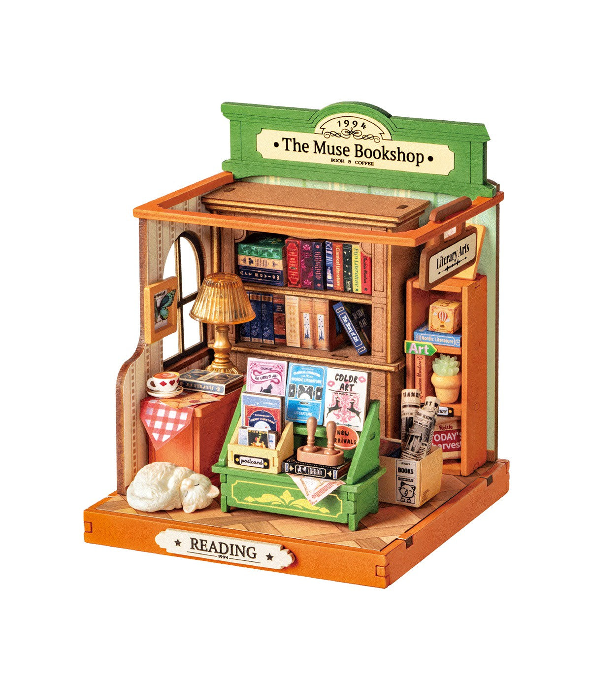 The Muse Bookshop Miniature Wooden Model Kit (ROEDS040)