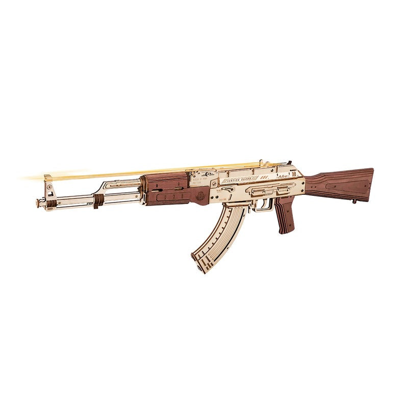 ROKR AK-47 Assaut Rifle Rubber Band Gun Mechanical Wooden Model Kit (ROELQ901)