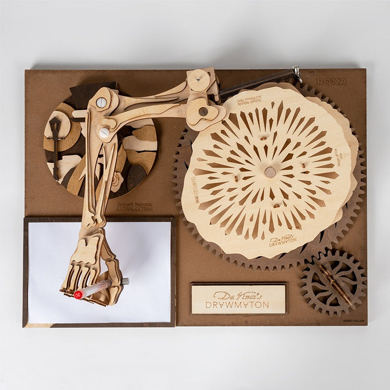 Da Vinci's Drawing Machines The Robot Working Wooden Model Kit (ROESD003)