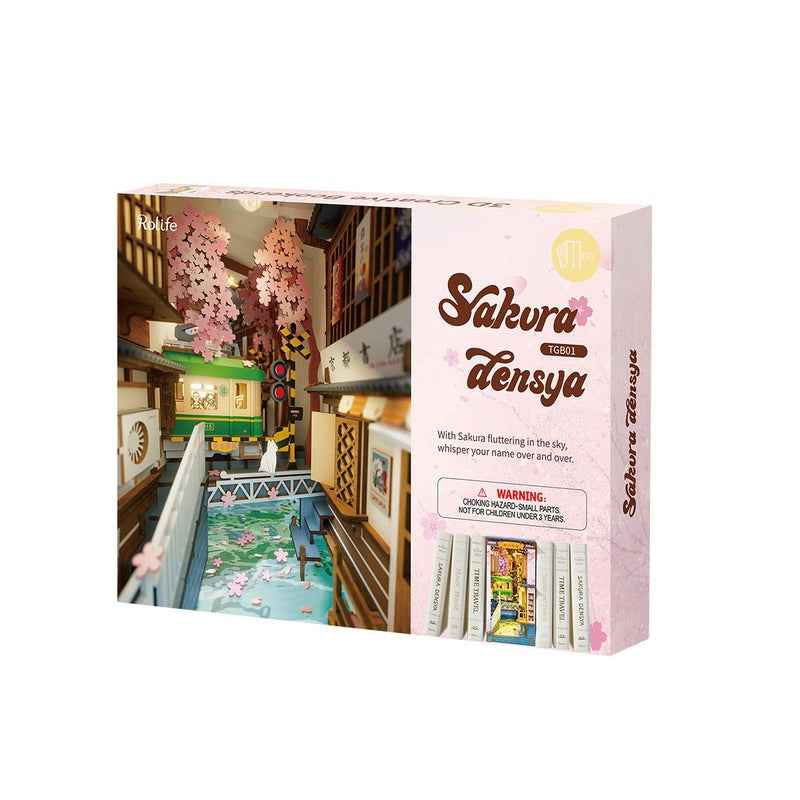 Sakura Densya Wooden Book Nook Wooden Model Kit (ROETGB01)
