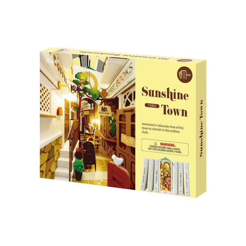 Sunshine Town Book Nook Wooden Model Kit (ROETGB02)