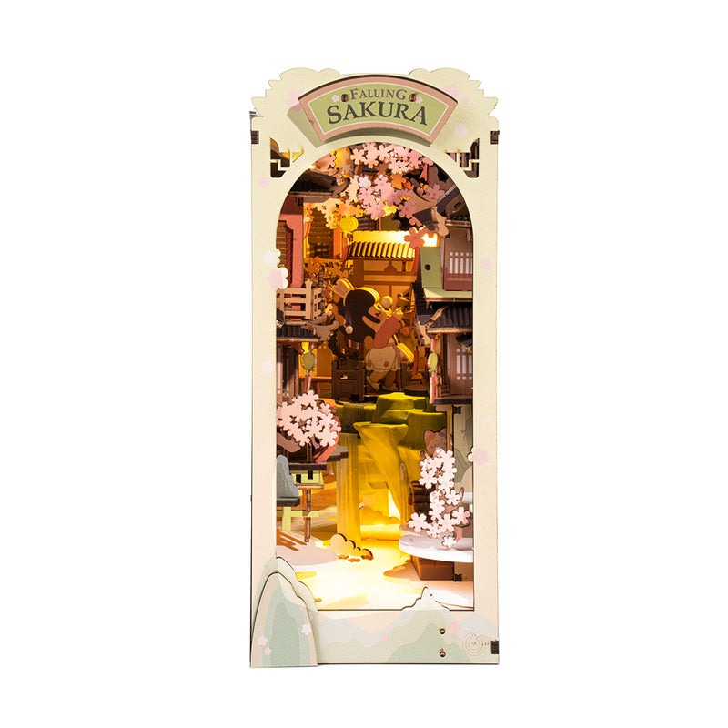 Falling Sakura Book Nook Wooden Model Kit (ROETGB05)