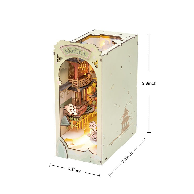 Falling Sakura Book Nook Wooden Model Kit (ROETGB05)