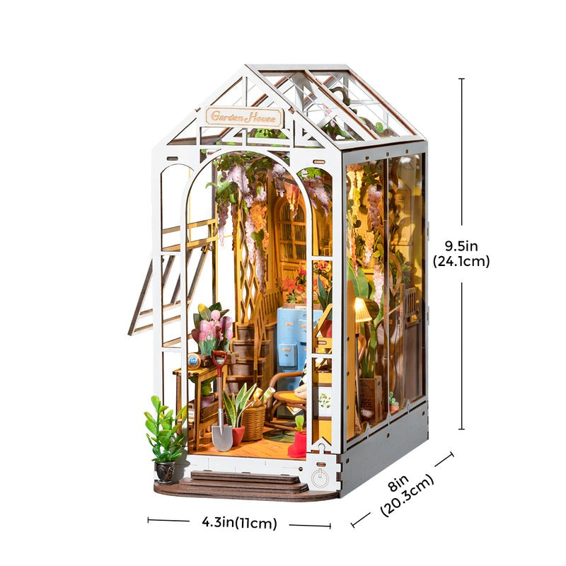 Holiday Garden House Book Nook Wooden Model Kit (ROETGB06)