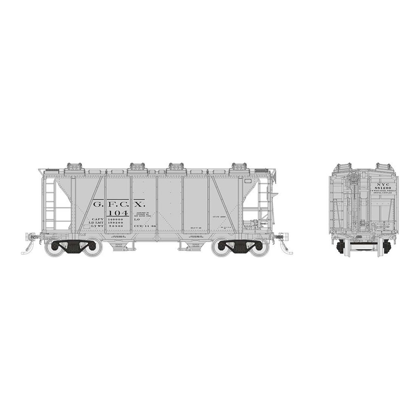 HO Enterprise Covered Hopper GFCX Model (RPI149005A)