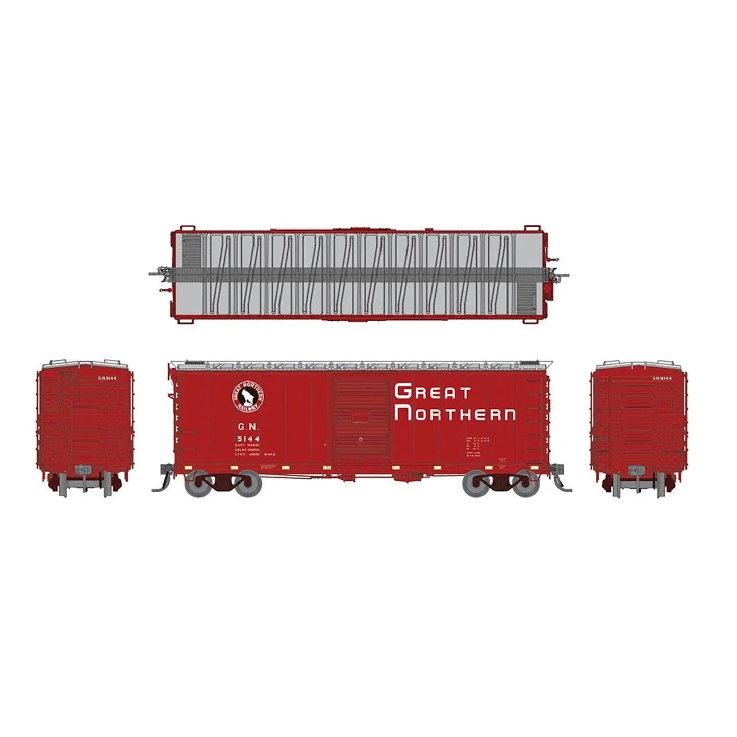HO GN 40' Boxcar with Late IDNE Chinese Red (RPI155008)