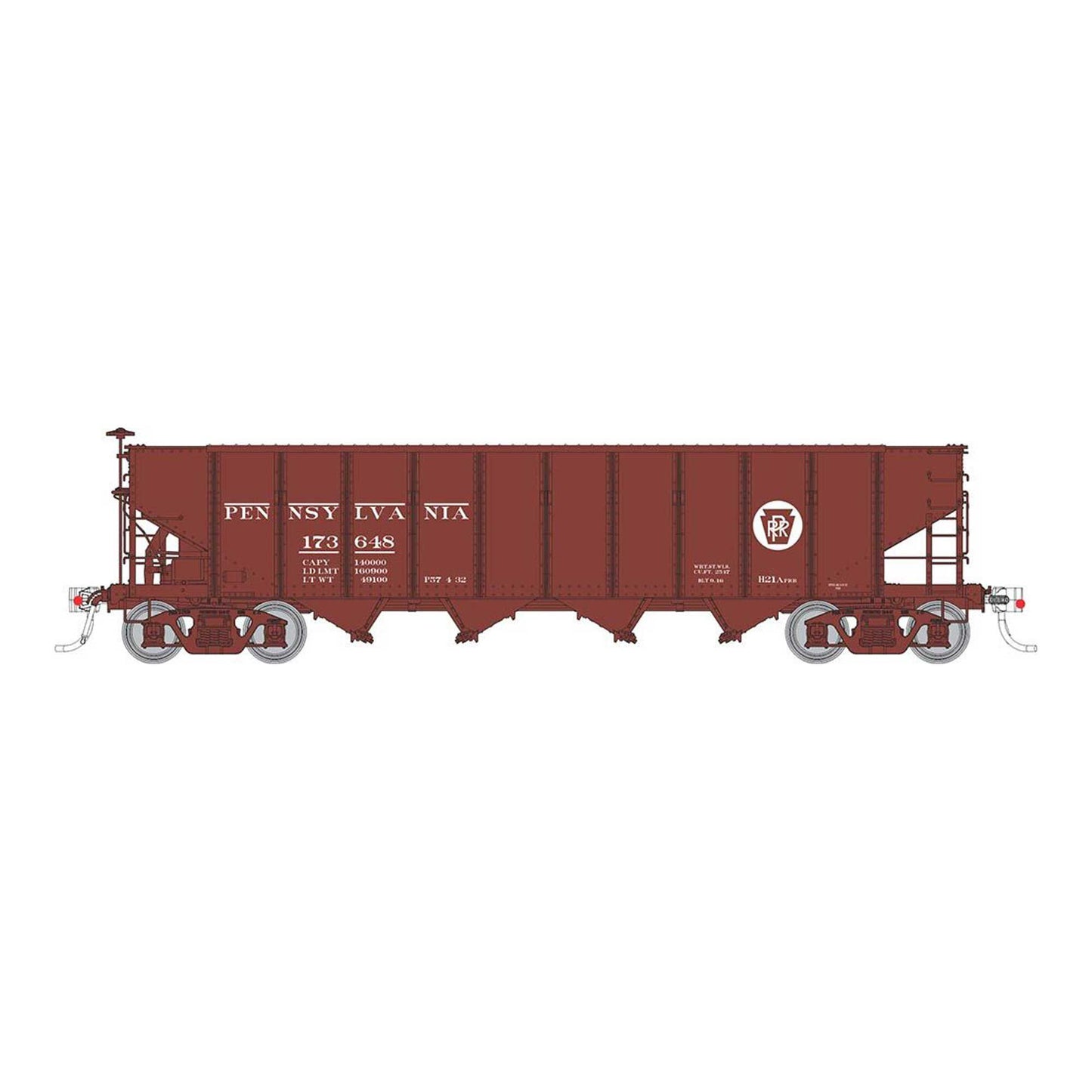 HO H21A 4-Bay Hopper Pennsylvania Railroad Red Circle Keystone (RPI178002)