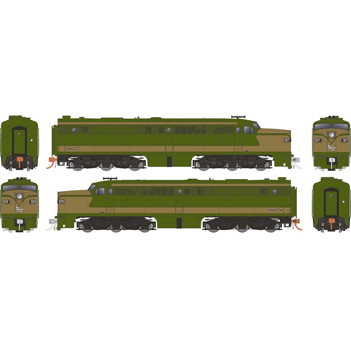 HO PA-1 + PA-1 Locomotive Set with DCC and Sound (RPI23544)