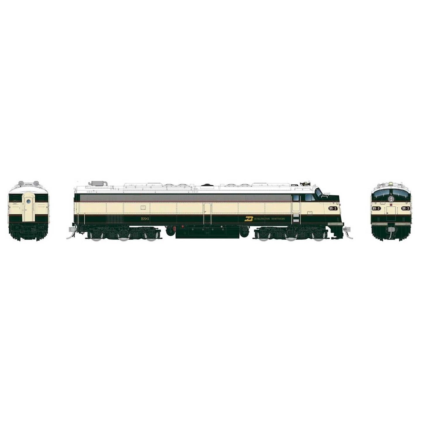 HO EMD E8A Locomotive with HEP, DCC & Sound - BN Executive #9925 (RPI28814)