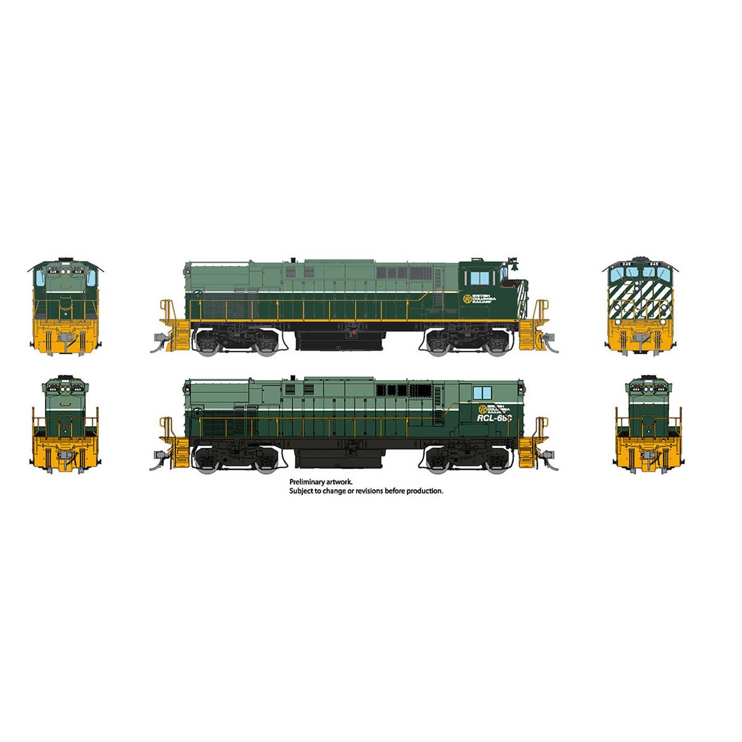 HO M-420 & M-420B DCC & Sound Locomotive Set BCR Green #641 #681 (RPI33524)