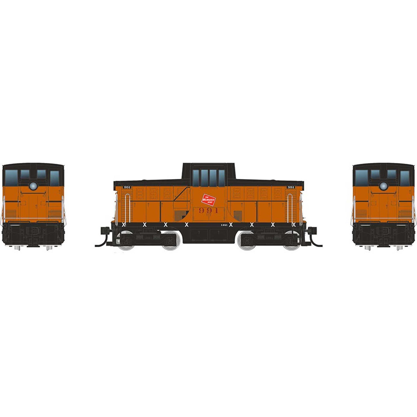 HO GE 44 Tonner Switcher Locomotive MILW #991 (RPI48009)