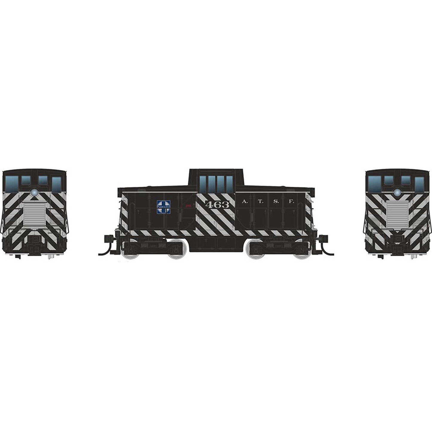 HO GE 44 Tonner Switcher Locomotive DCC & Sound SF Zebra Stripe #465 (RPI48502)