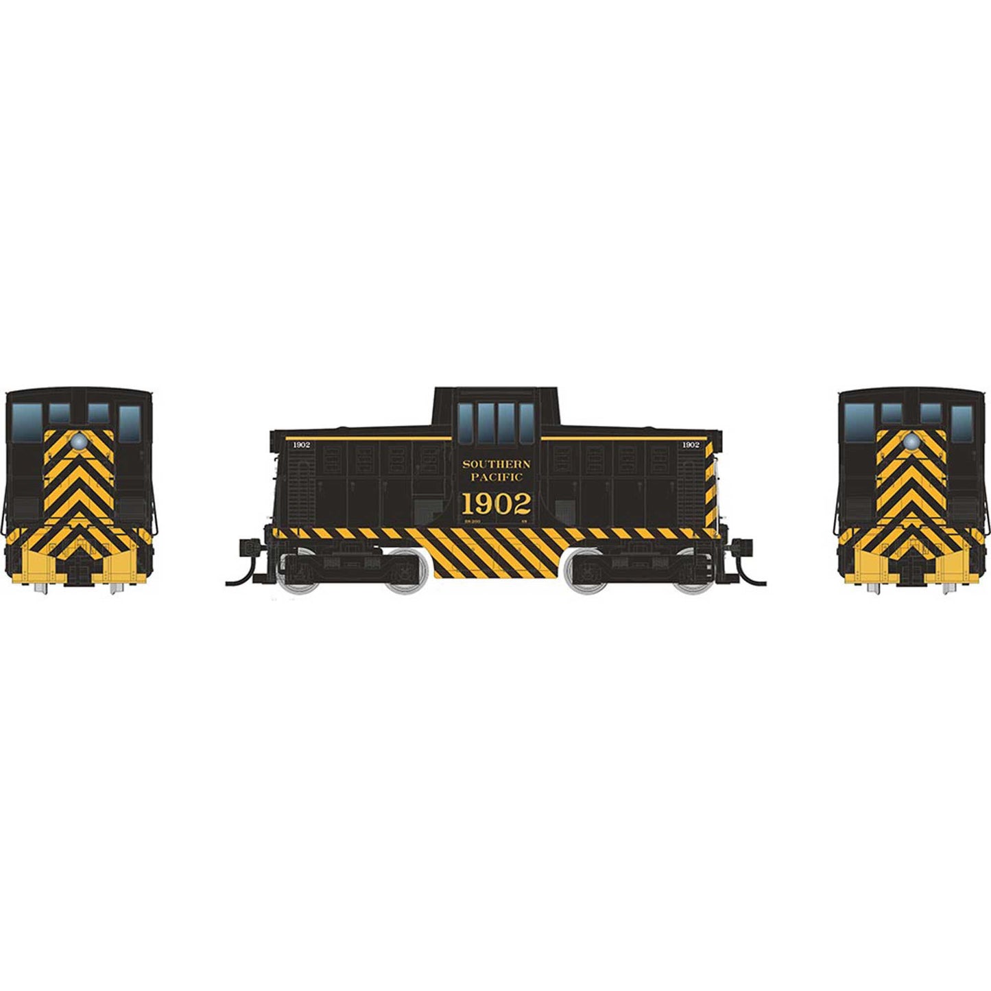 HO GE 44 Tonner Switcher Locomotive with DCC & Sound, SP Black #1900 (RPI48524)