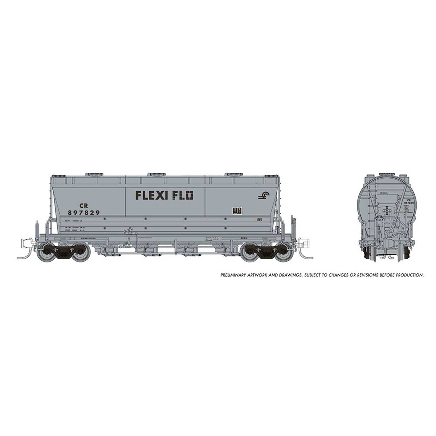 N Flexi Flo Hopper Late CR FF Repaint HO Scale Model (RPI533006)