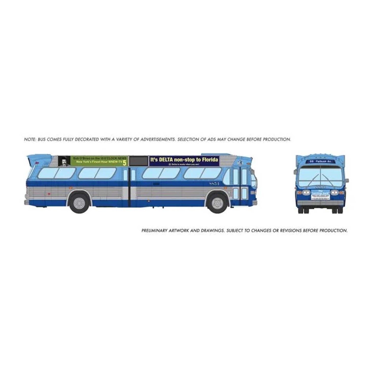HO 1/87 New Look Bus Model - New York MTA with Ads (RPI753146)
