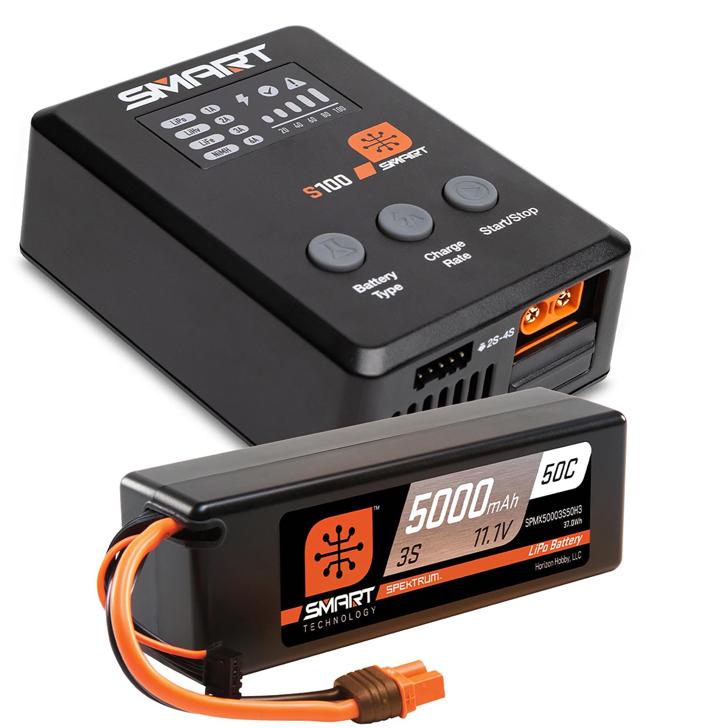 Smart Powerstage Surface Bundle - 5000mAh 11.1V 50C 3S with IC3 Plug and S100 Charger (SPMX-1033)