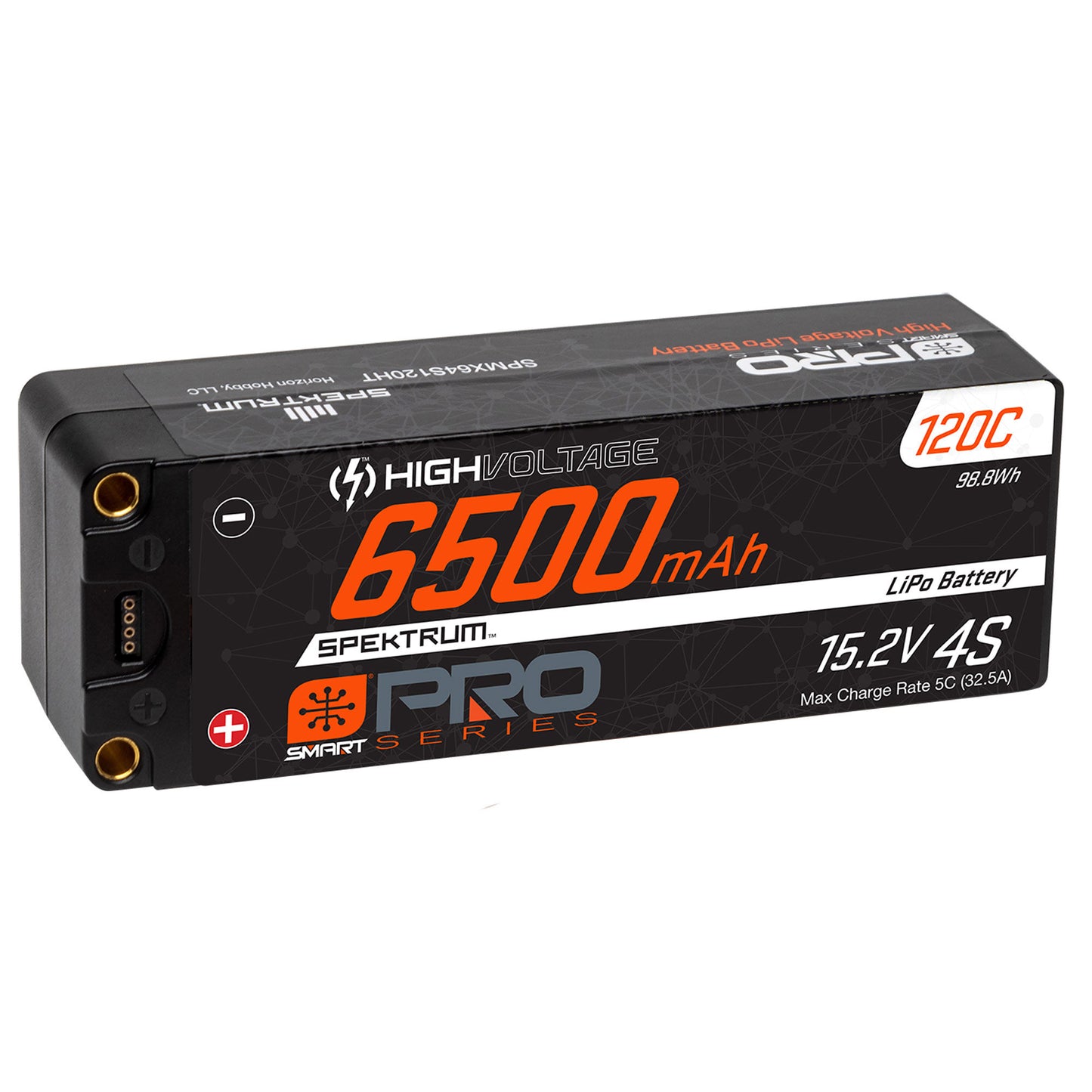 6500mAh 15.2V 120C 4S Smart Pro Race Hardcase Li-HV Battery Pack with 5mm Bullets (SPMX64S120HT)_1