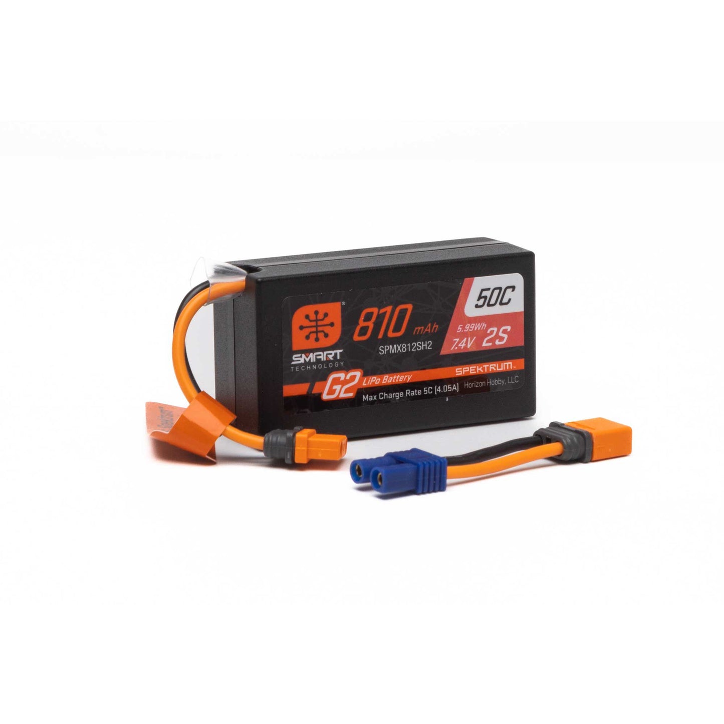 810mAh 7.4V 50C 2S Smart G2 LiPo Battery Pack with IC2 Plug (SPMX812SH2)_1