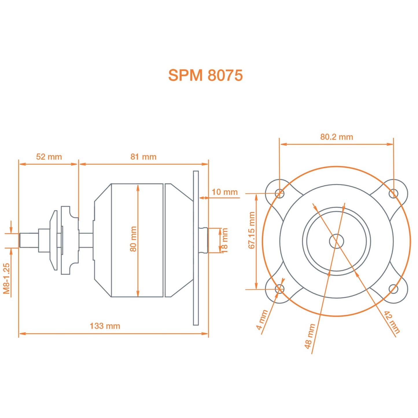 Avian 8075-230Kv Outrunner Brushless Motor (SPMXAM4800)