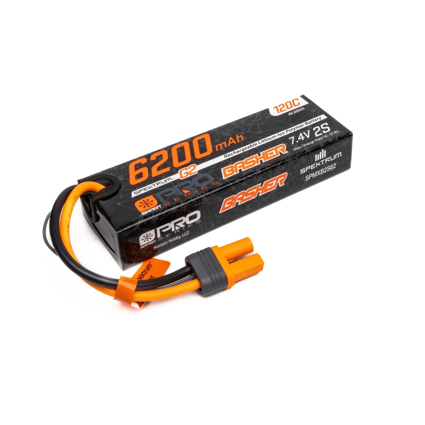 6200mAh 7.4V 120C 2S Smart G2 Pro Basher LiPo Battery Pack with IC5 Plug (SPMXB2S62)_1