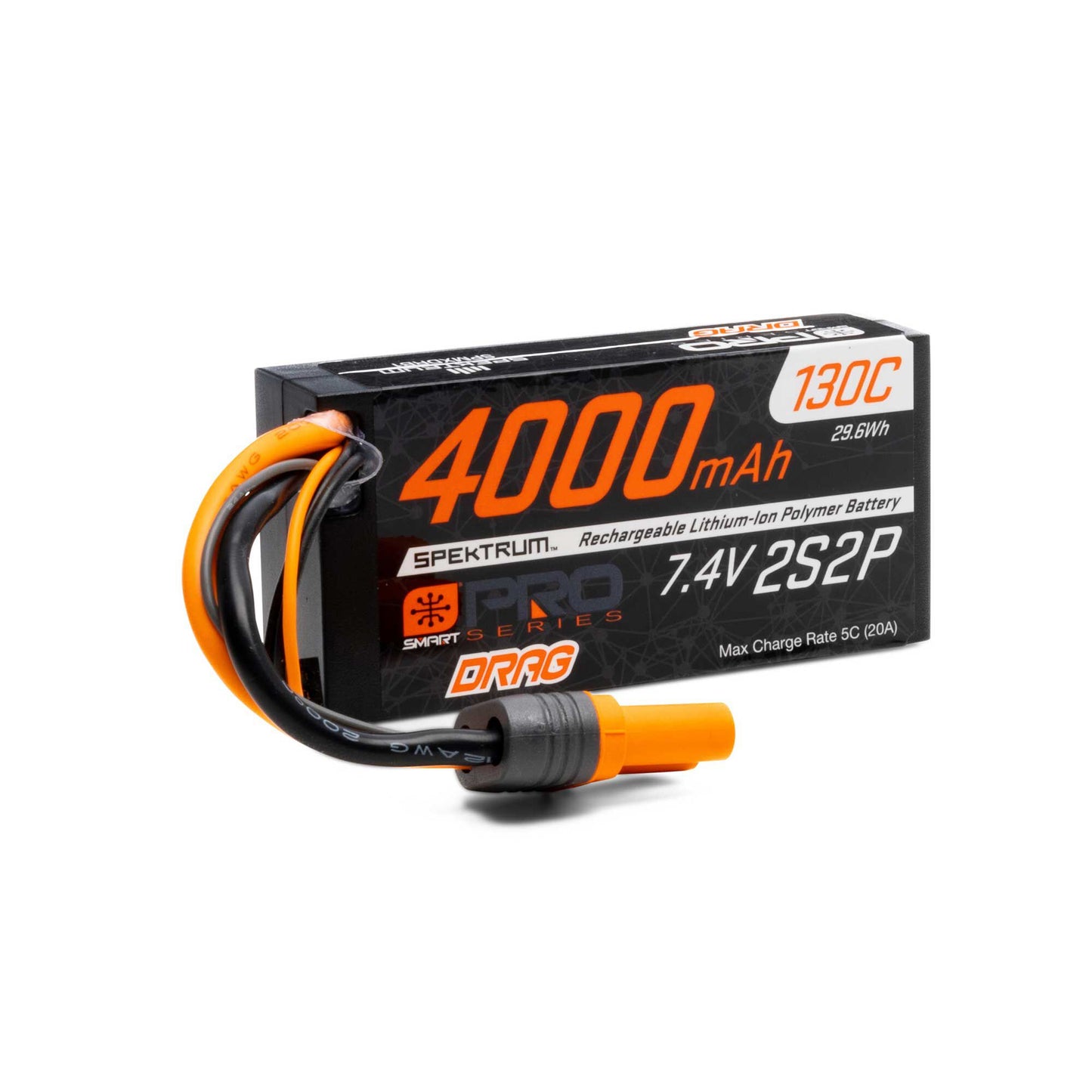 7.4V 4000mAh 2S 130C Smart No Prep Drag LiPo Battery (SPMXDRB1)_1