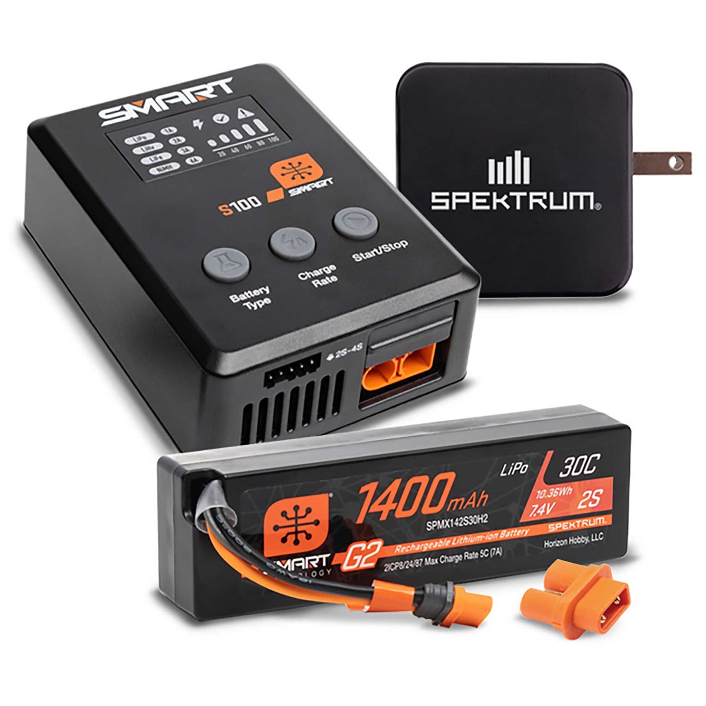 Smart 2S 1400mAh LiPo and S100 Charger Powerstage Bundle (SPMXPSS215)_1
