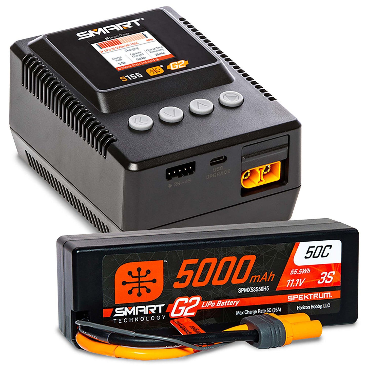 Smart 3S 5000mAh 3S LiPo and S155 Charger Powerstage Bundle (SPMXPSS300)_1