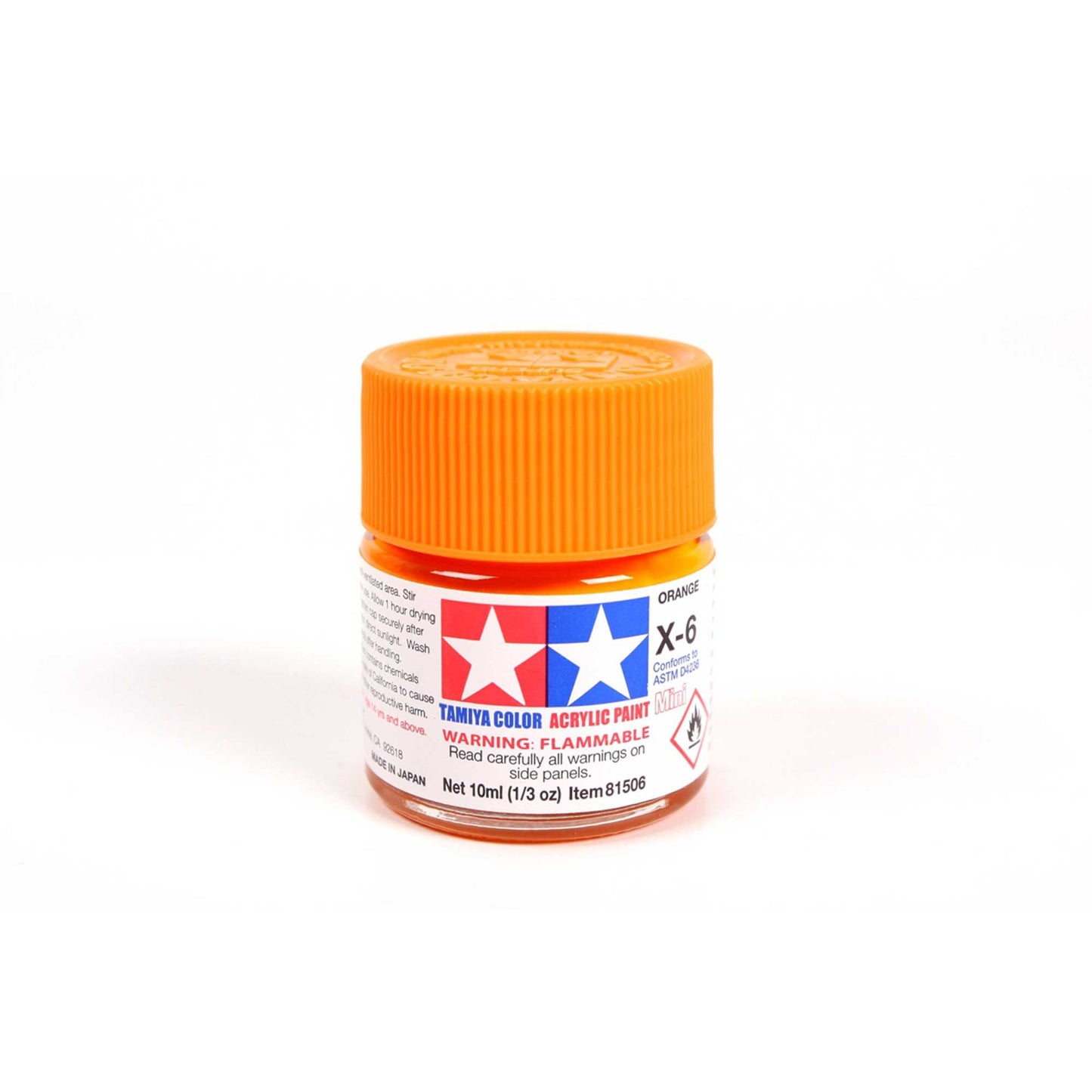 X-6 Gloss Orange Acrylic Paint 10ml Bottle (TAM81506)_1