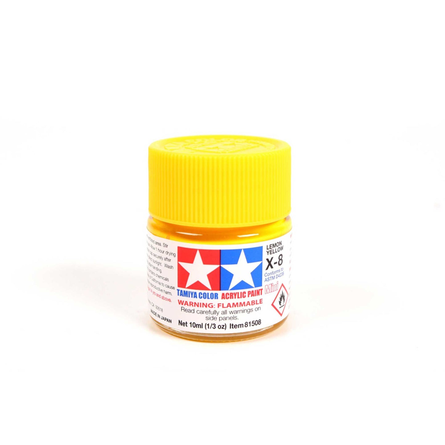 X-8 Gloss Lemon Yellow Acrylic Paint 10ml Bottle (TAM81508)_1