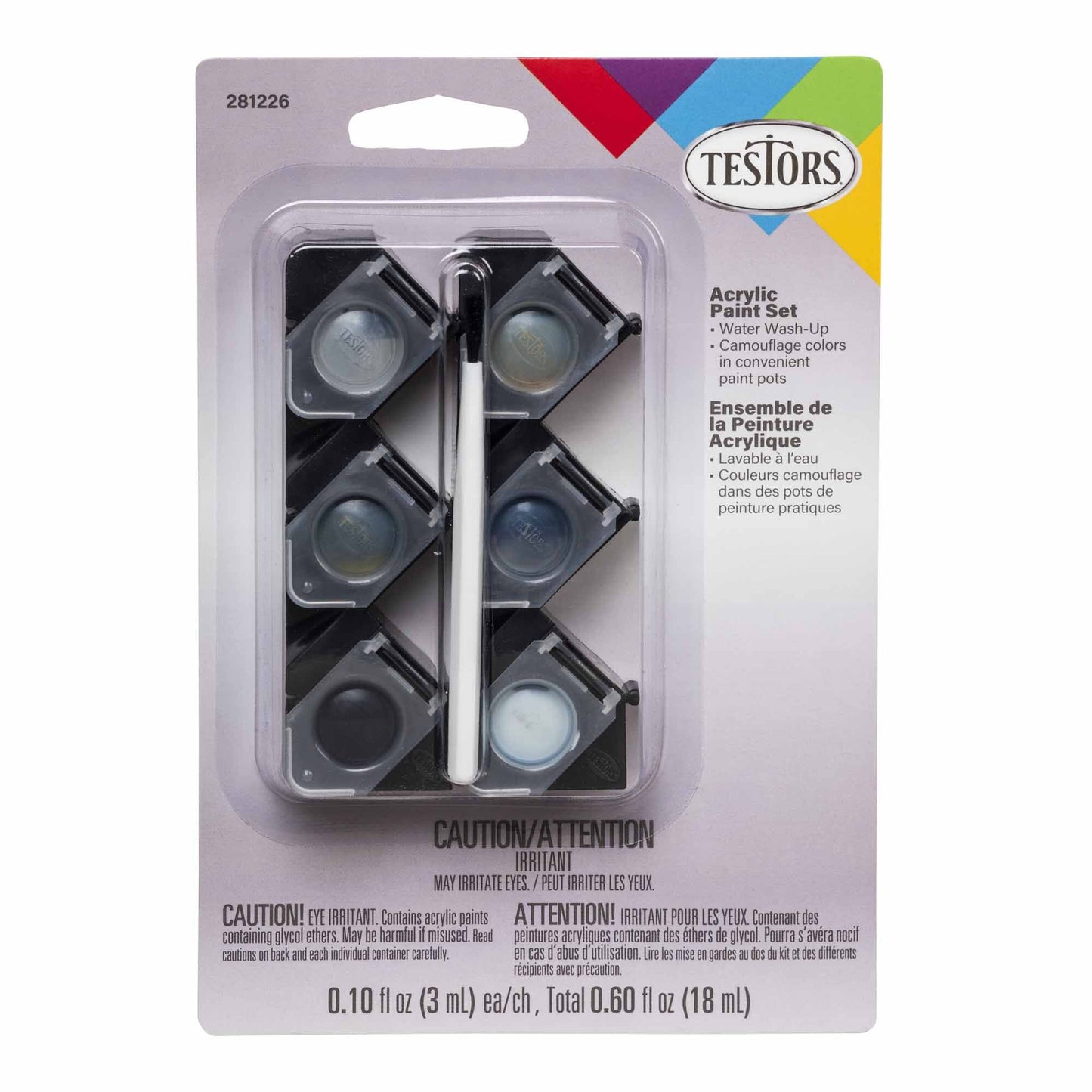 6 Piece Acrylic Paint Pod Set Camouflage (TES281226)