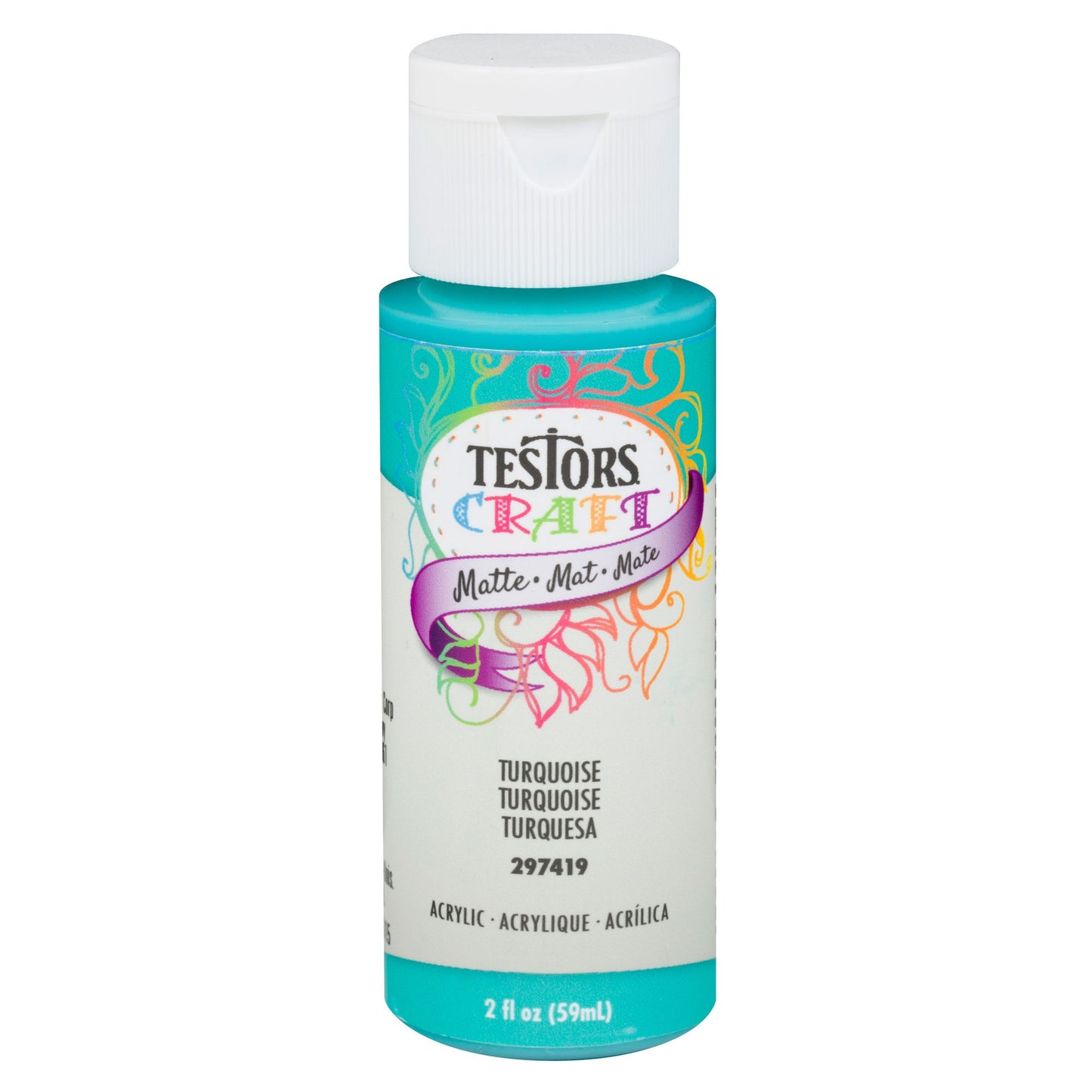 Testors 2oz Satin Turquoise Acrylic Craft Paint (TES297419)