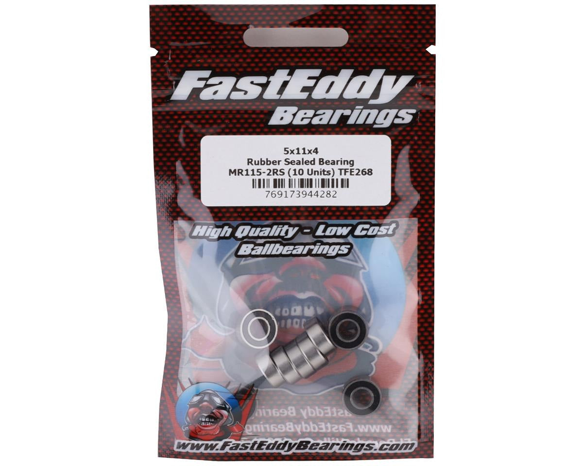 5x11x4 Rubber Sealed Bearing MR115-2RS (10 Pack) (TFE268)