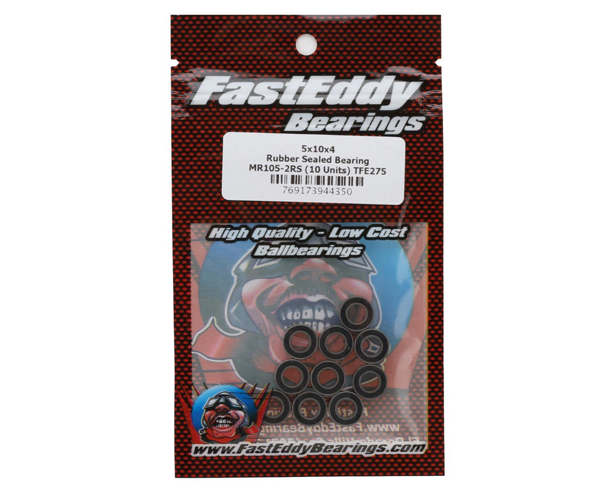 5x10x4 Rubber Sealed Bearing MR105-2RS Pack of 10 (TFE275)