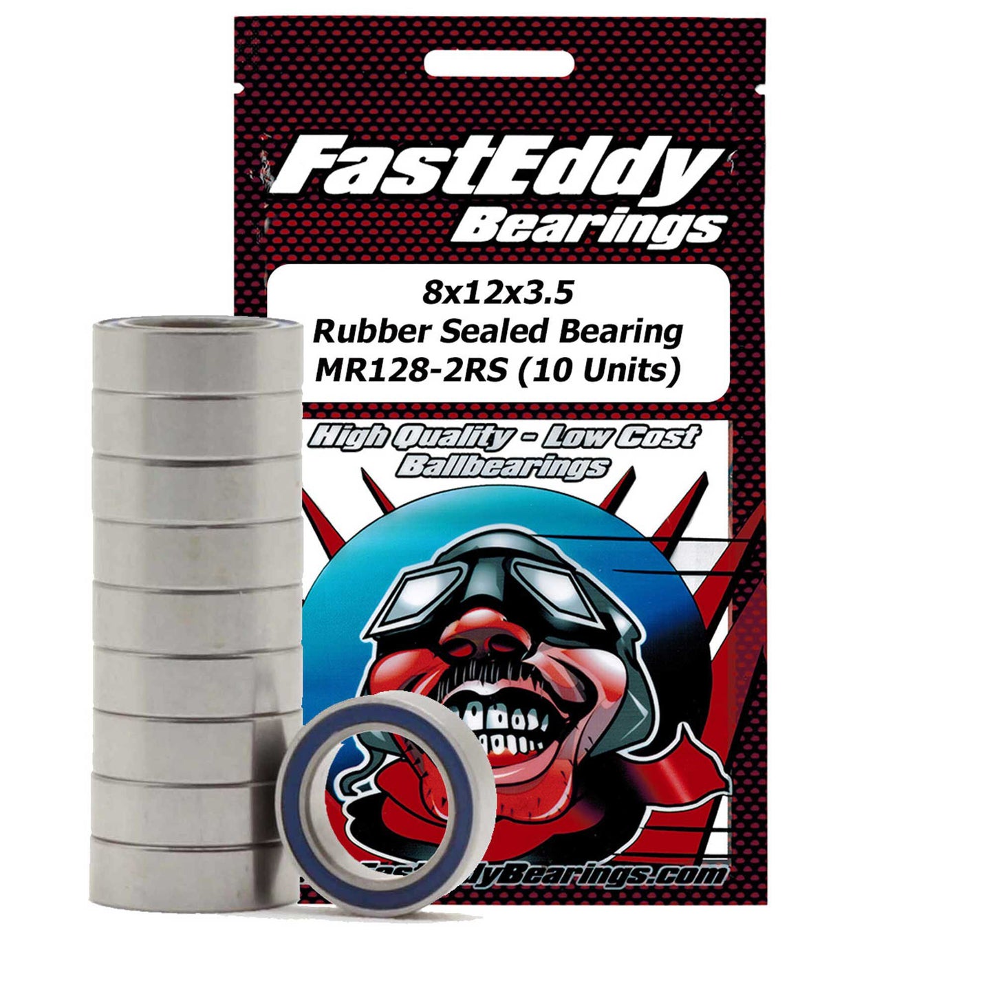 MR128-2RS Rubber Sealed Bearing Set (10) (TFE276)