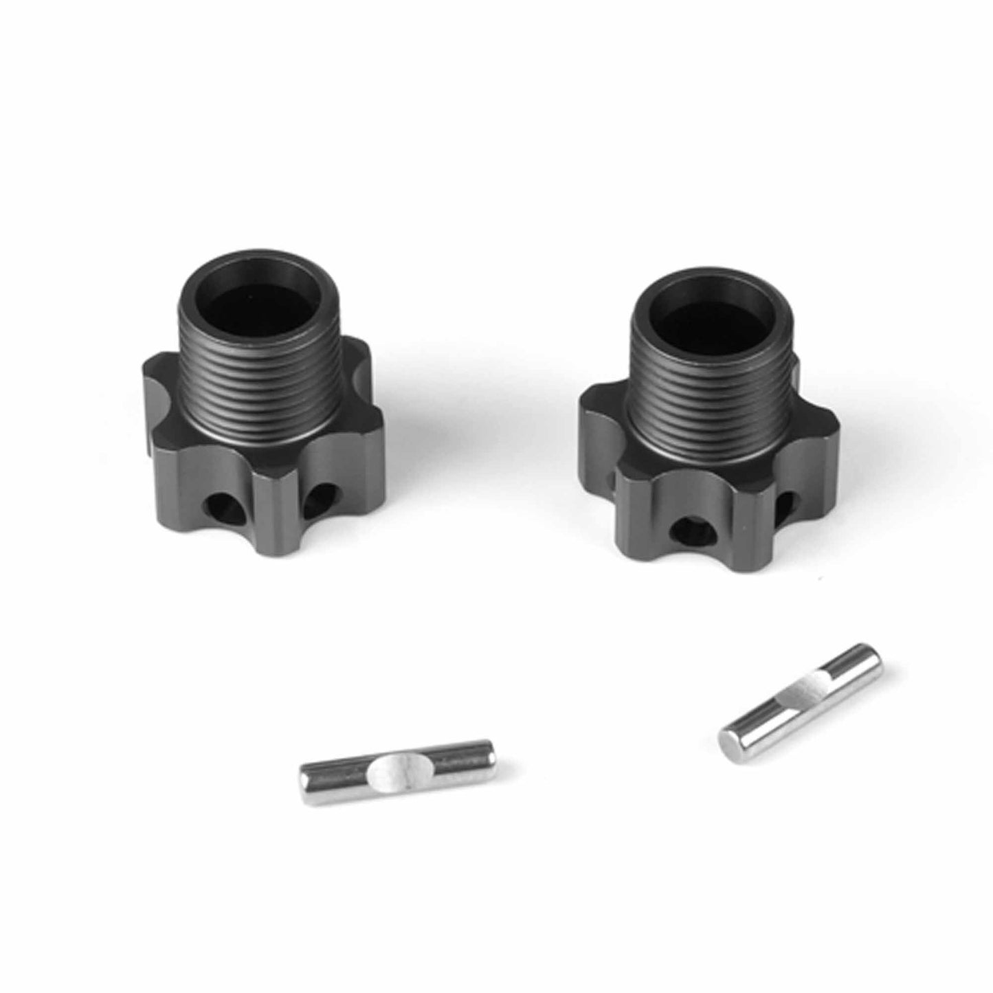 +4mm Gun Metal Anodized Wheel Hubs with Pins (2) (TKR5071E)